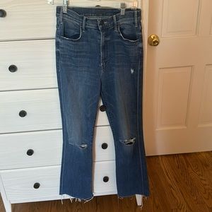 MOTHER- The Hustler Fray Ankle Bootcut Jeans- Size 27